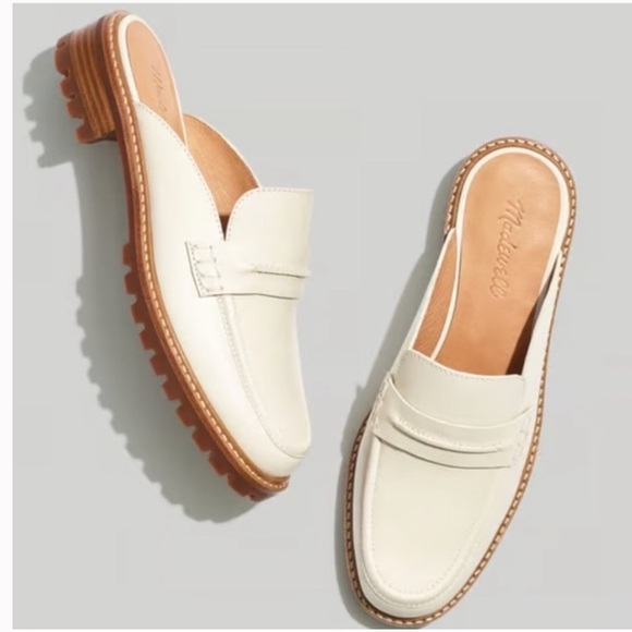 MADEWELL CORRINE LUGSOLE WOMENS CREAM LOAFER/MULES - Picture 1 of 16